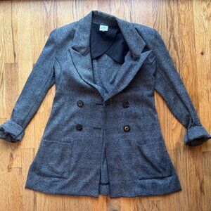 CAbi Black & White Patterned Long Blazer